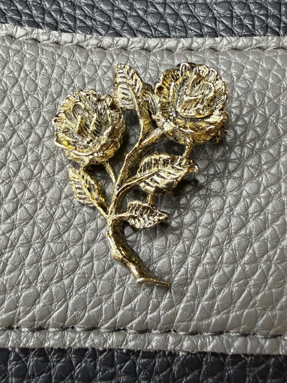 Vintage Gerrys Gold Tone Roses Brooch Pin 1.5"
